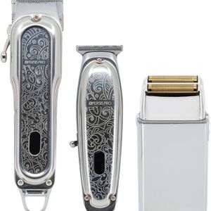 XPERSIS PRO Silver All Metal Barber Set With Carrying Case